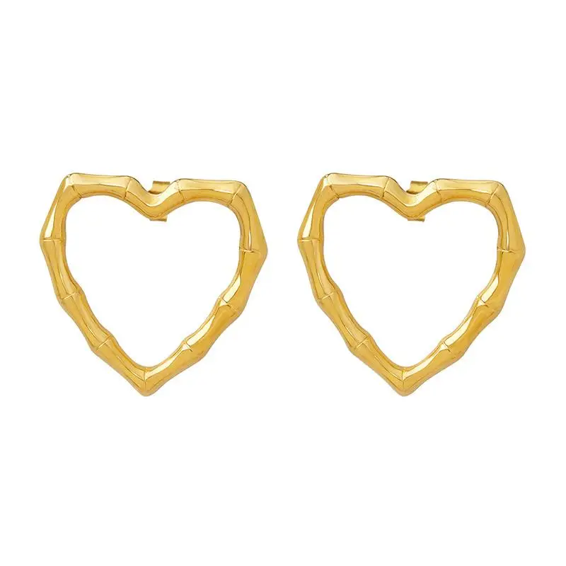 Carline Fashion Stainless Steel Plated 18k Gold Love Heart Shape Bamboo Handmade Minimalist Stud Earrings Jewelry for Women
Carline Fashion Stainless Steel Plated 18k Gold Love Heart Shape Bamboo Handmade Minimalist Stud Earrings Jewelry for Women
