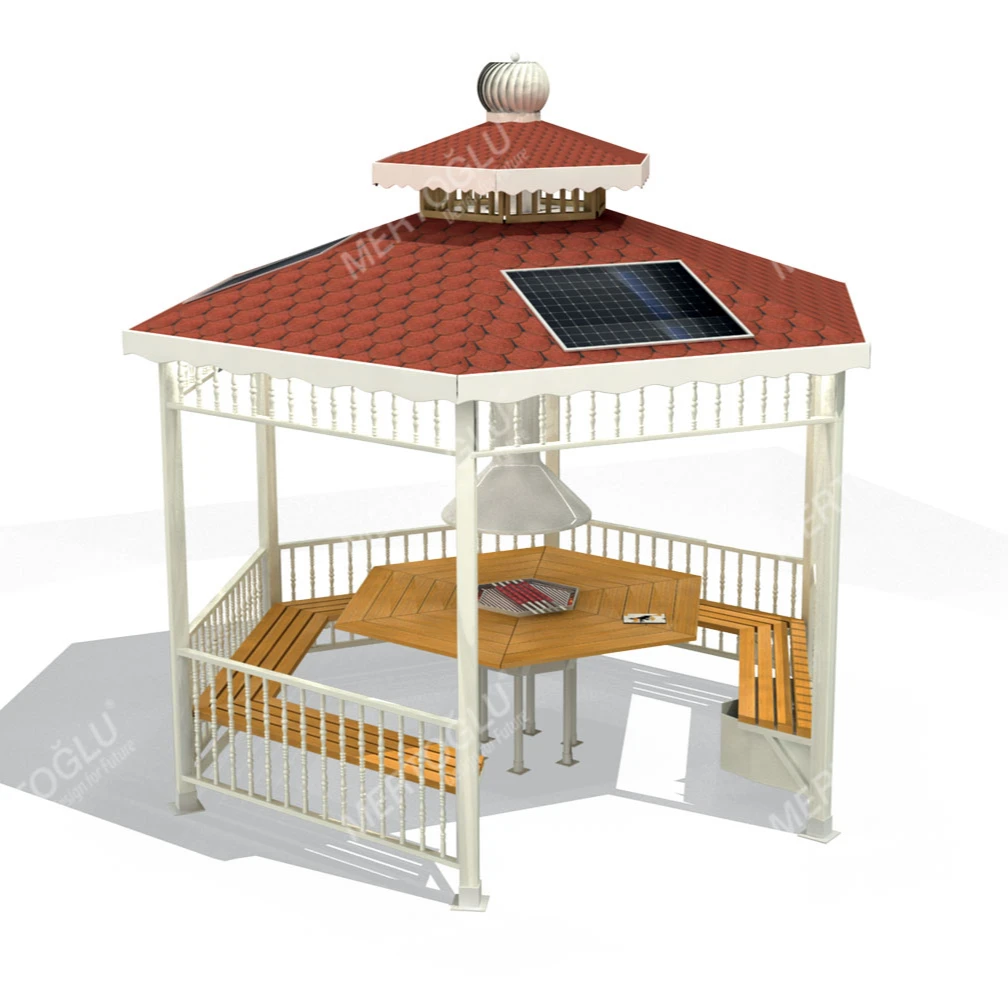 Mps-056Gazebo and Shelter with Solar System Hot Sale Outdoor Popular High Best quality Custom Logo cheap Price