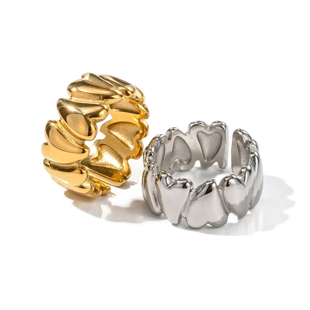 2023 New Trend 18K Gold Plated Chunky Ring Love Heart Open Rings Stainless Steel Fashion Jewelry
2023 New Trend 18K Gold Plated Chunky Ring Love Heart Open Rings Stainless Steel Fashion Jewelry