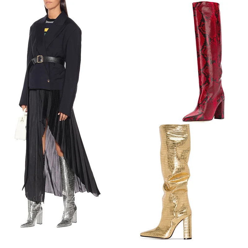 Snake Print Women Long Boots Western High Heels Leather Boots Female Big Size Western Knee High Botas Mujer Shoes Brand Custom
Snake Print Women Long Boots Western High Heels Leather Boots Female Big Size Western Knee High Botas Mujer Shoes Brand Custom