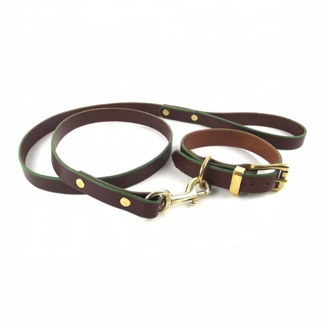 Luxury pet collar soft padded durable strong leather dog collar with matching pets leashes dogs accessories wholesaler