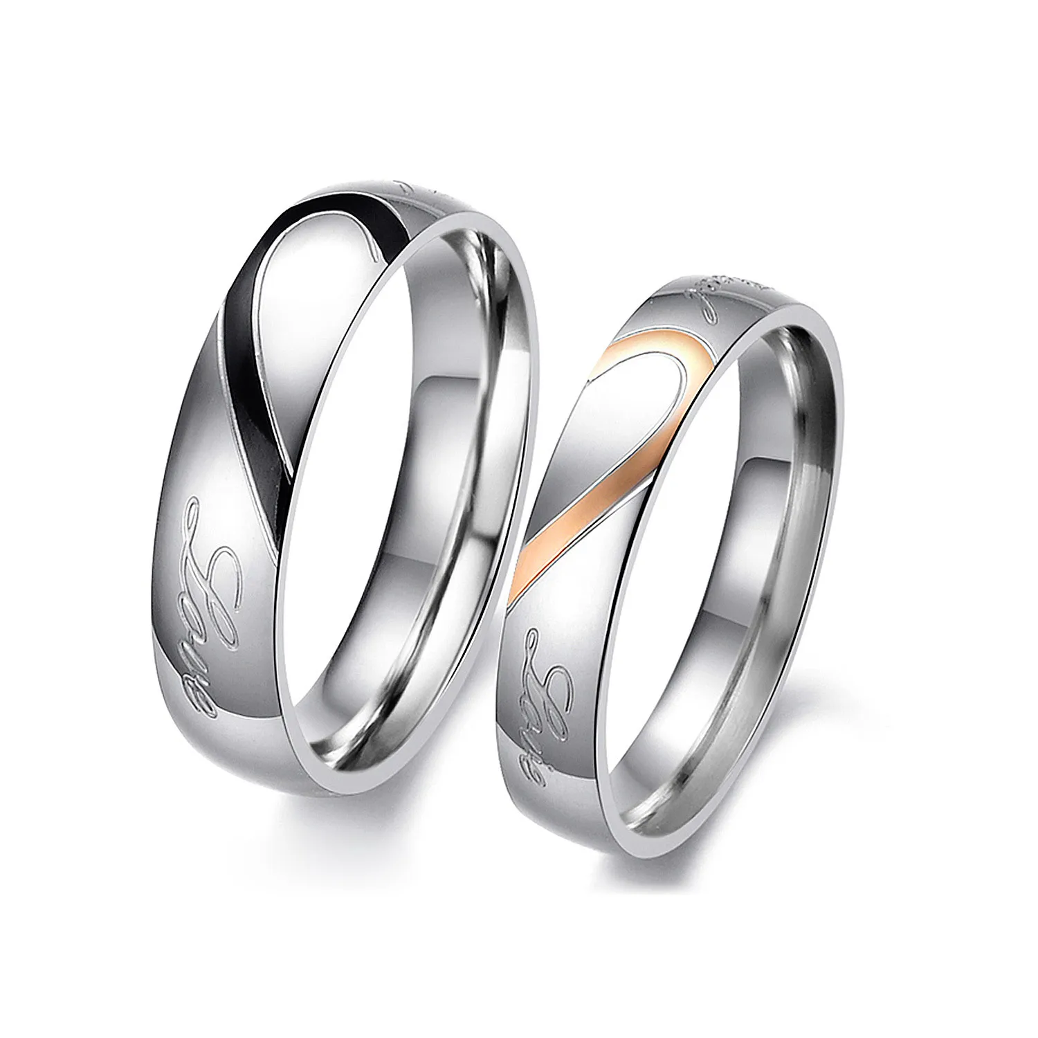 Wholesale Valentine's Day Gift Heart shaped Stainless Steel Lovers Couple Rings For Men And Women
Wholesale Valentine's Day Gift Heart shaped Stainless Steel Lovers Couple Rings For Men And Women