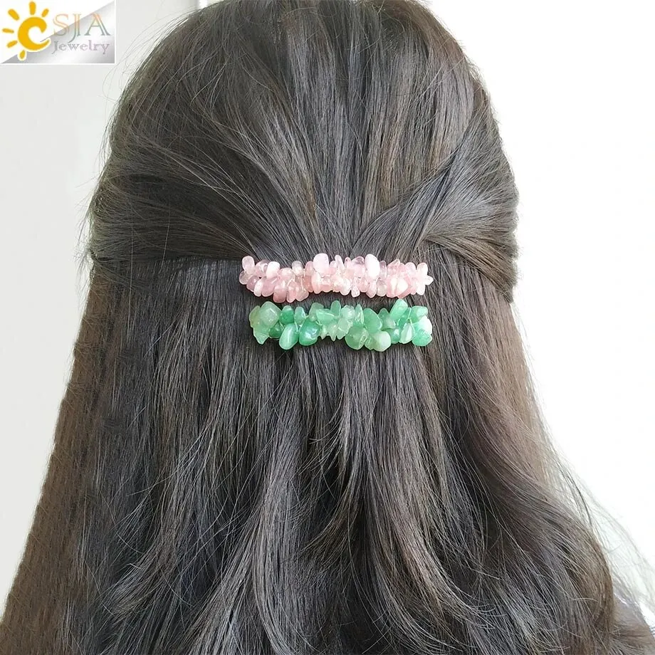 CSJA Hair Accessories Hairpin Quartz Handmade Irregular Reiki Chip Beaded Natural Crystal Hair Clip for Teen Girls Women G621
CSJA Hair Accessories Hairpin Quartz Handmade Irregular Reiki Chip Beaded Natural Crystal Hair Clip for Teen Girls Women G621