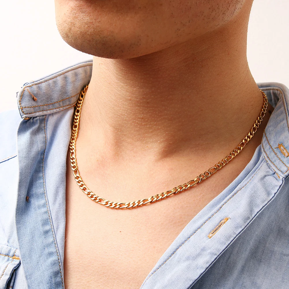 Stainless Steel Figaro Chain Necklaces For Man Women Gold Silver Color For Pendant Flat Donot Fade Jewelry Necklace For Women, Silver gold
Stainless Steel Figaro Chain Necklaces For Man Women Gold Silver Color For Pendant Flat Donot Fade Jewelry Necklace For Women, Silver gold