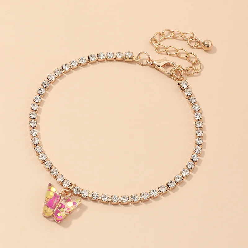 Bohemian 12 Colors Sparkling Crystal Rhinestone Claw Chain Resin Butterfly Bracelet Colorful Acrylic Butterfly Charm Bracelet
Bohemian 12 Colors Sparkling Crystal Rhinestone Claw Chain Resin Butterfly Bracelet Colorful Acrylic Butterfly Charm Bracelet