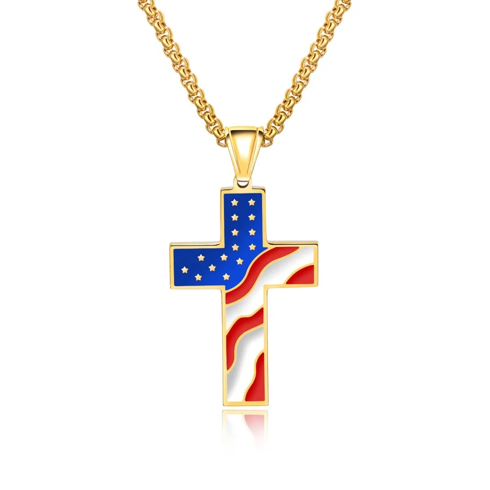 Wholesale Factory Price Fashion Christian Cross USA Flag American Diamond Necklace Sets, Silver;gold or custom made
Wholesale Factory Price Fashion Christian Cross USA Flag American Diamond Necklace Sets, Silver;gold or custom made