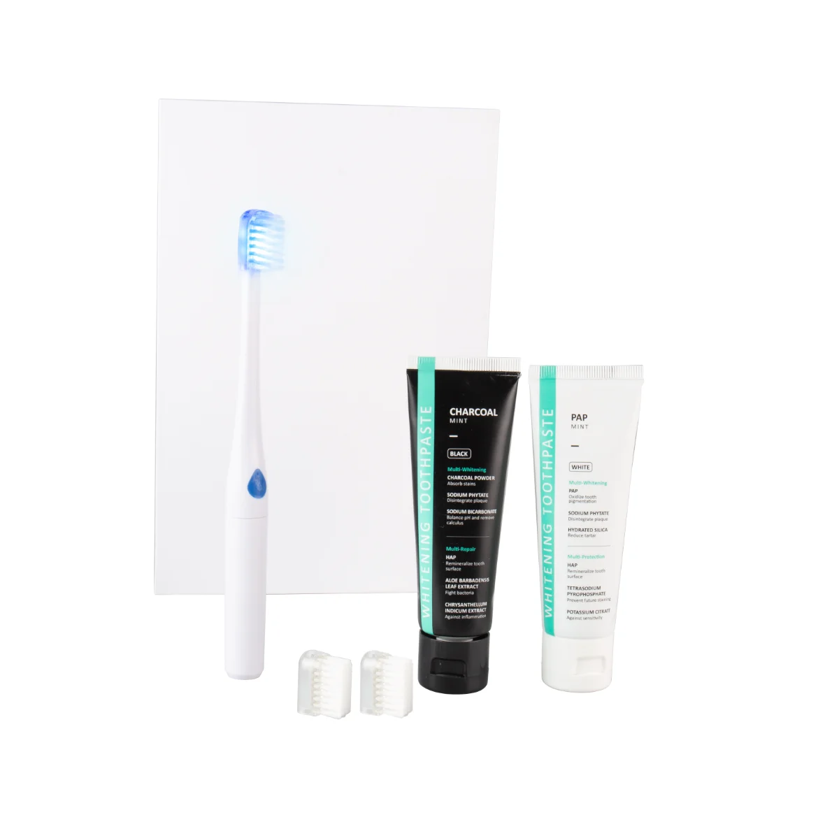 Top Technical New Teeth Whitening Products Teeth Whitening Kit Blue LED Toothbrush and PAP Whitening Toothpaste
Top Technical New Teeth Whitening Products Teeth Whitening Kit Blue LED Toothbrush and PAP Whitening Toothpaste