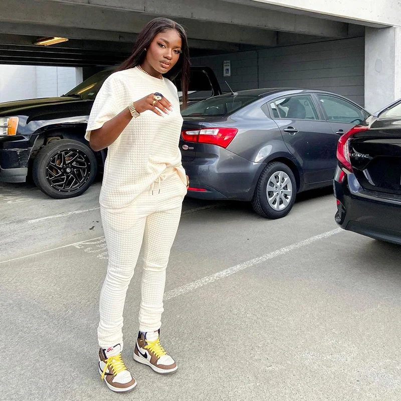 2021 R10006 - pants and top fashion solid o neck stack short sleeve women 2 piece set
2021 R10006 - pants and top fashion solid o neck stack short sleeve women 2 piece set