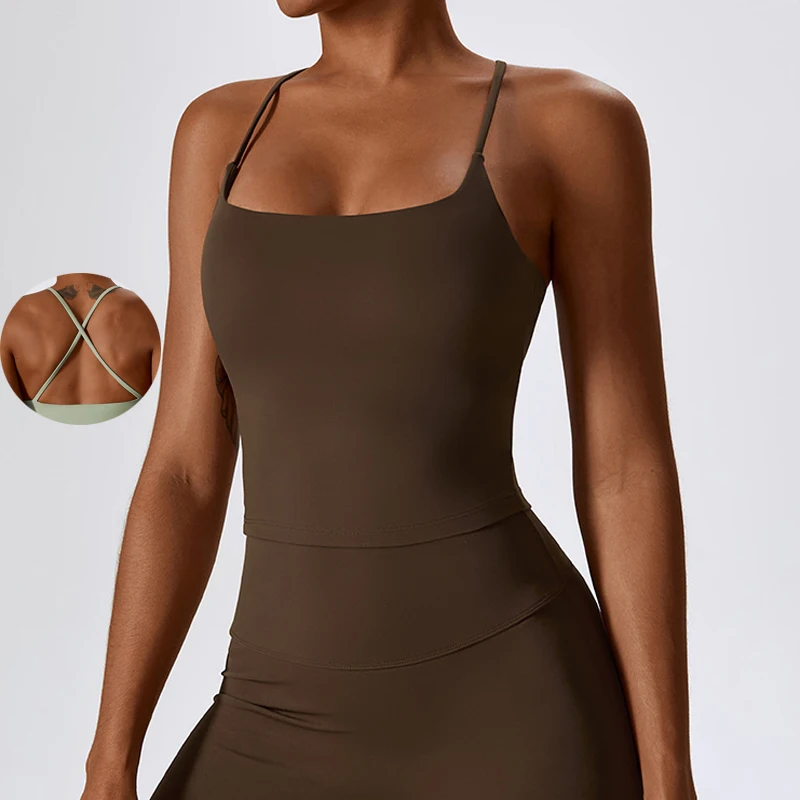 SHINBENE Beauty Back Yoga Vest Women's Deep U Neck Spaghetti Thin Straps Tank Top Padded Workout Top
SHINBENE Beauty Back Yoga Vest Women's Deep U Neck Spaghetti Thin Straps Tank Top Padded Workout Top