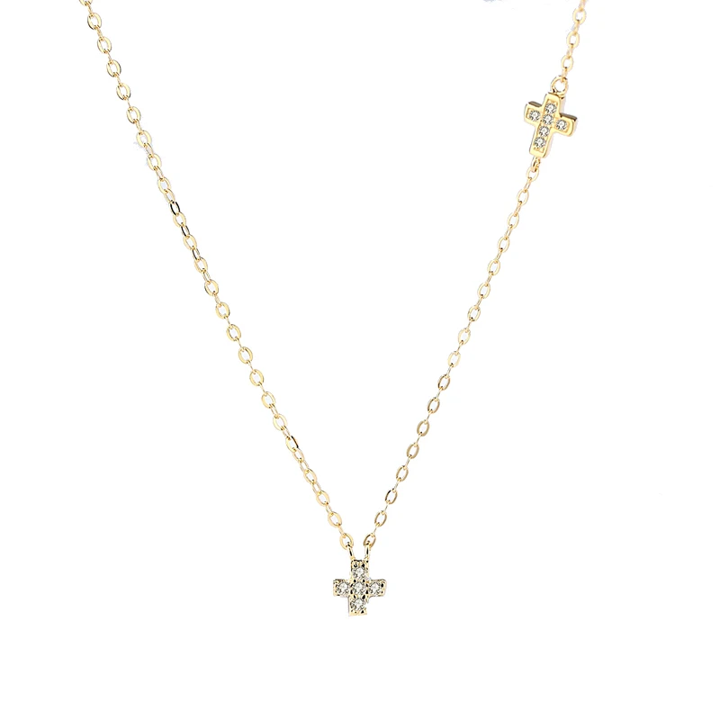 

Minimalist Jewelries 925 sliver 18K gold plated Rhodium plated Zircon Cross necklaces for womens