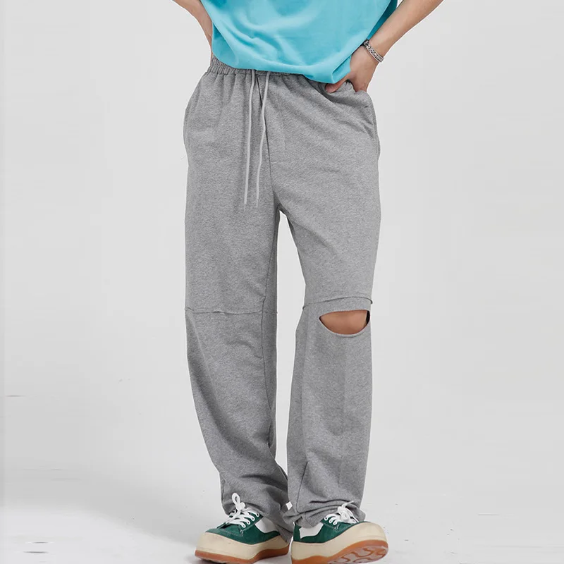 2021 Summer Loose Straight-leg Ripped Slacks Custom Logo Sportswear Solid Color Breathable Cotton Mens Casual Pants
2021 Summer Loose Straight-leg Ripped Slacks Custom Logo Sportswear Solid Color Breathable Cotton Mens Casual Pants