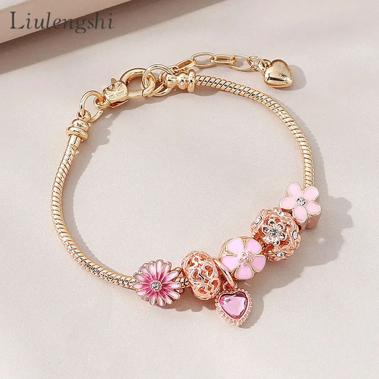 Best Selling Adjustable Rose Gold Plated Chain Austrian Crystal Charm Bracelets Crystal Flower Heart Charm Bracelet For Gifts
Best Selling Adjustable Rose Gold Plated Chain Austrian Crystal Charm Bracelets Crystal Flower Heart Charm Bracelet For Gifts