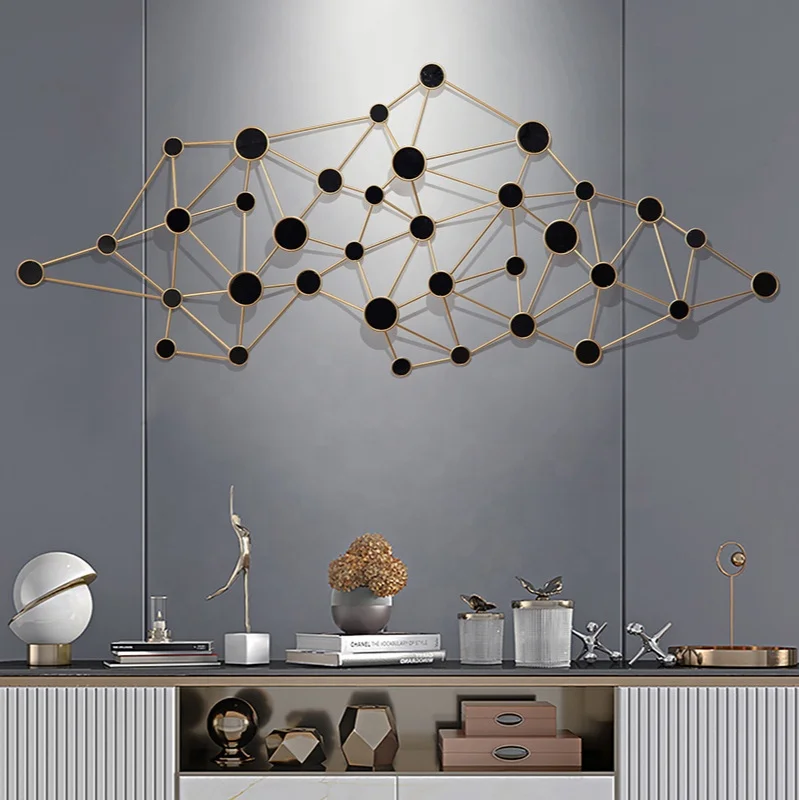 Light luxury geometric wrought iron wall hanging, porch living room sofa background wall decoration
Light luxury geometric wrought iron wall hanging, porch living room sofa background wall decoration