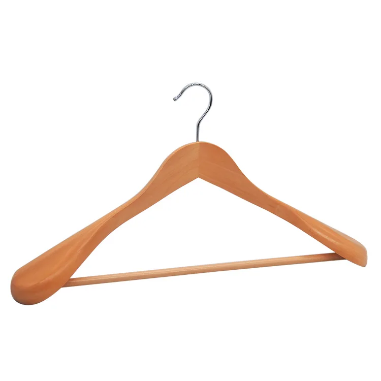 New arrival luxury customized logo wide shoulders natural wood coat suit hanger with wood bar
New arrival luxury customized logo wide shoulders natural wood coat suit hanger with wood bar