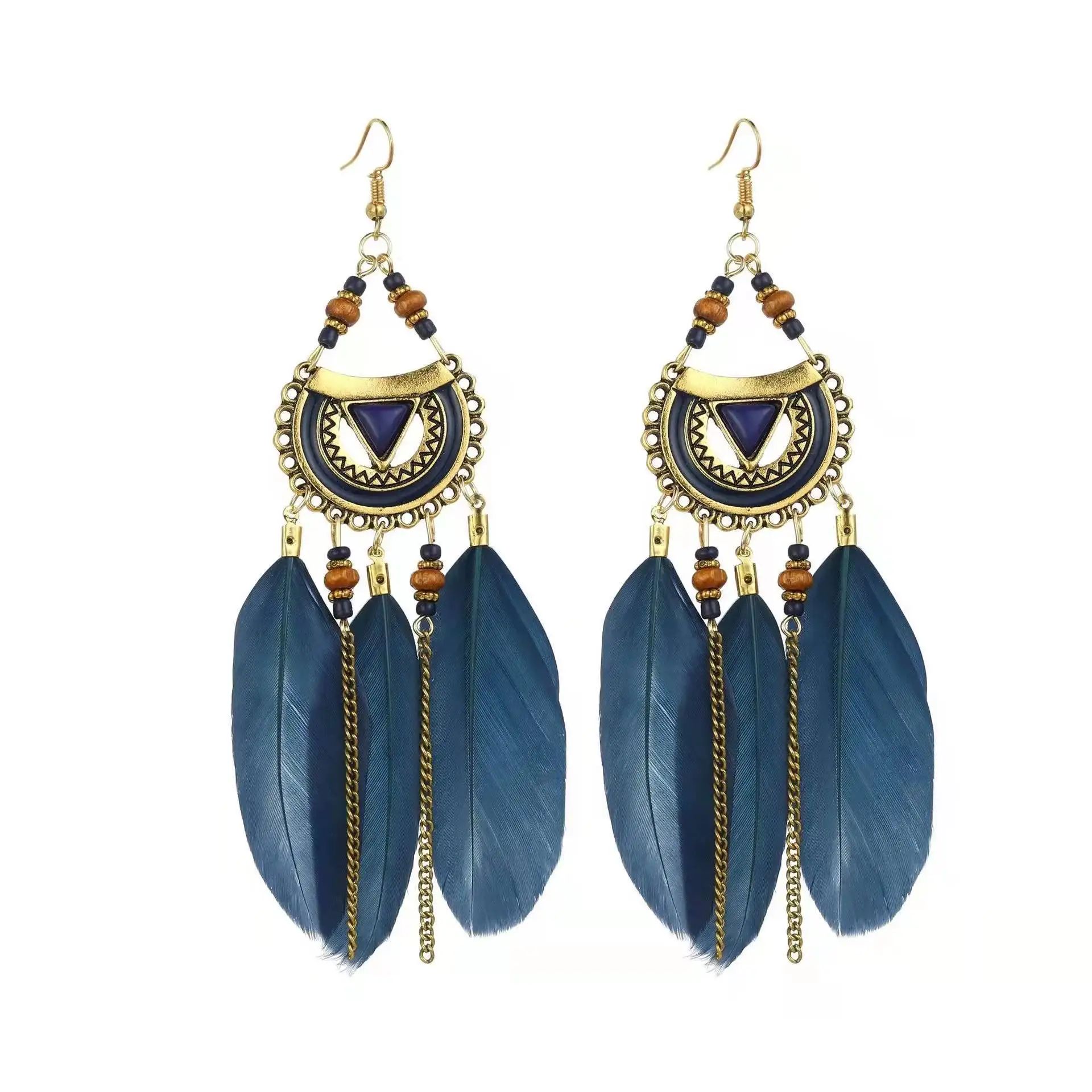 Fashion jewelry semicircle alloy earrings National storm Semiia color retro turquoise feather earrings
Fashion jewelry semicircle alloy earrings National storm Semiia color retro turquoise feather earrings