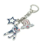Custom Logo 3D Design Irregular Shape Silver Finish Stainless Steel Promotion Gift Skiing Key Chain link chain