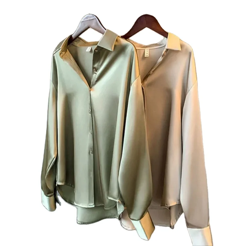 Satin Shirts Fashion Long Sleeve Blouse Women Autumn Vintage Button Up White Loose Woman's Shirts Female Silk Shirt Women XXXL
Satin Shirts Fashion Long Sleeve Blouse Women Autumn Vintage Button Up White Loose Woman's Shirts Female Silk Shirt Women XXXL