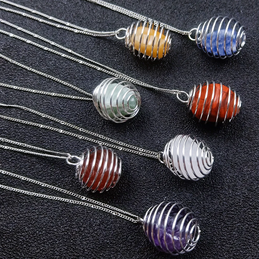 Crystal Interchangeable Stone Necklace,Wire Spiral Cage For Crystals,Raw Gemstones Tumble Stone Holder Necklace
Crystal Interchangeable Stone Necklace,Wire Spiral Cage For Crystals,Raw Gemstones Tumble Stone Holder Necklace