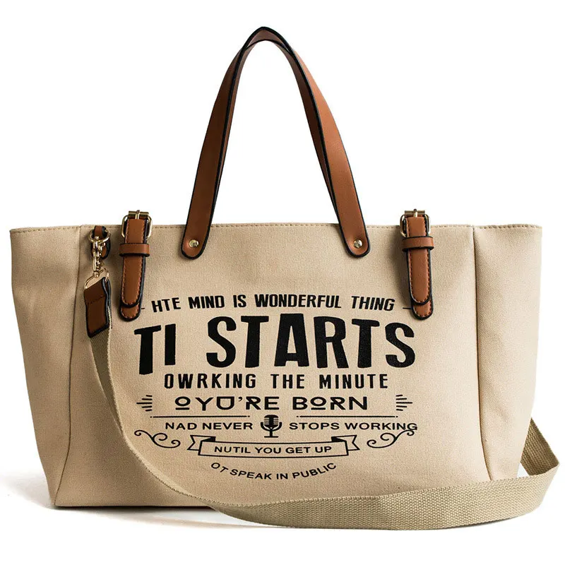 2021 PU Handle Letter Print Long Polyester Strap Canvas Bags Women Shopping Lady Handbags Shoulder Bags Tote Bag, White,khaki,blue,black
2021 PU Handle Letter Print Long Polyester Strap Canvas Bags Women Shopping Lady Handbags Shoulder Bags Tote Bag, White,khaki,blue,black