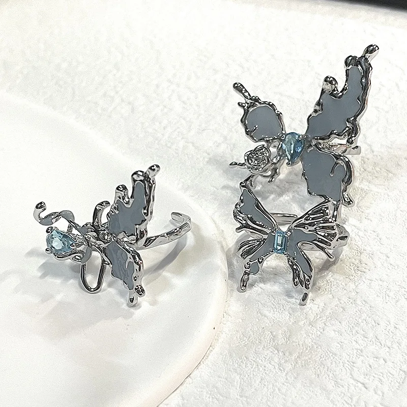 Fashion Luxury Handmade Korean Zircon Butterfly Enamel Finger Rings For Women Jewelry
Fashion Luxury Handmade Korean Zircon Butterfly Enamel Finger Rings For Women Jewelry