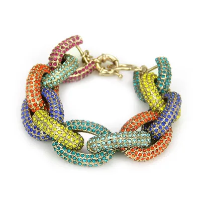 Amazon Hot Selling Men's Hips Hops Multi Color Crystal Oval Chain Bracelet Full Bling Rainbow Crystal Oval Link Chain Bracelet
Amazon Hot Selling Men's Hips Hops Multi Color Crystal Oval Chain Bracelet Full Bling Rainbow Crystal Oval Link Chain Bracelet
