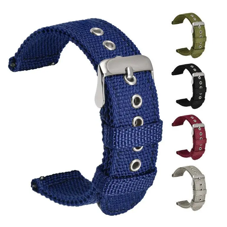 New Nylon Watchband 18mm 20mm 22mm 24mm Strap Stainless Steel Silver Buckle Change Band
New Nylon Watchband 18mm 20mm 22mm 24mm Strap Stainless Steel Silver Buckle Change Band