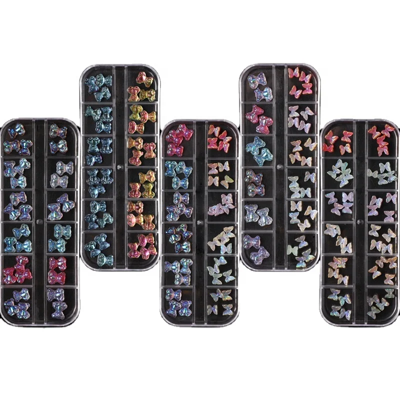 12 Box Nail Three-dimensional Butterfly Bear Ornament Nail Aurora Magic Color Resin Bow Nail Drill, Multicolors
12 Box Nail Three-dimensional Butterfly Bear Ornament Nail Aurora Magic Color Resin Bow Nail Drill, Multicolors