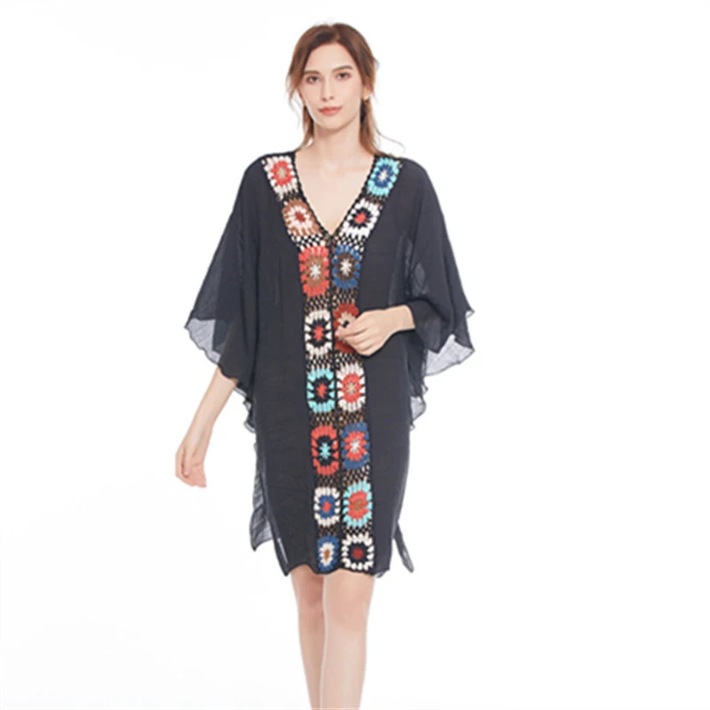 2021 Wholesale Elastic Beach Dresses and Cover Ups Hollow out Woman Bikini Blouse Swimsuit Overall V-neck Plus Size Swim, Customized color
2021 Wholesale Elastic Beach Dresses and Cover Ups Hollow out Woman Bikini Blouse Swimsuit Overall V-neck Plus Size Swim, Customized color
