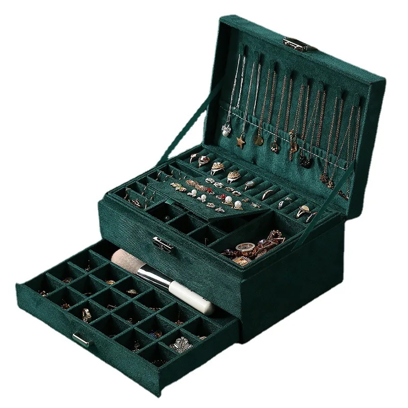 Spot Jewelry Display Box Luxury Jewelry Packaging Box with Velvet Inserts travel jewelry case velvet, Dark green
Spot Jewelry Display Box Luxury Jewelry Packaging Box with Velvet Inserts travel jewelry case velvet, Dark green