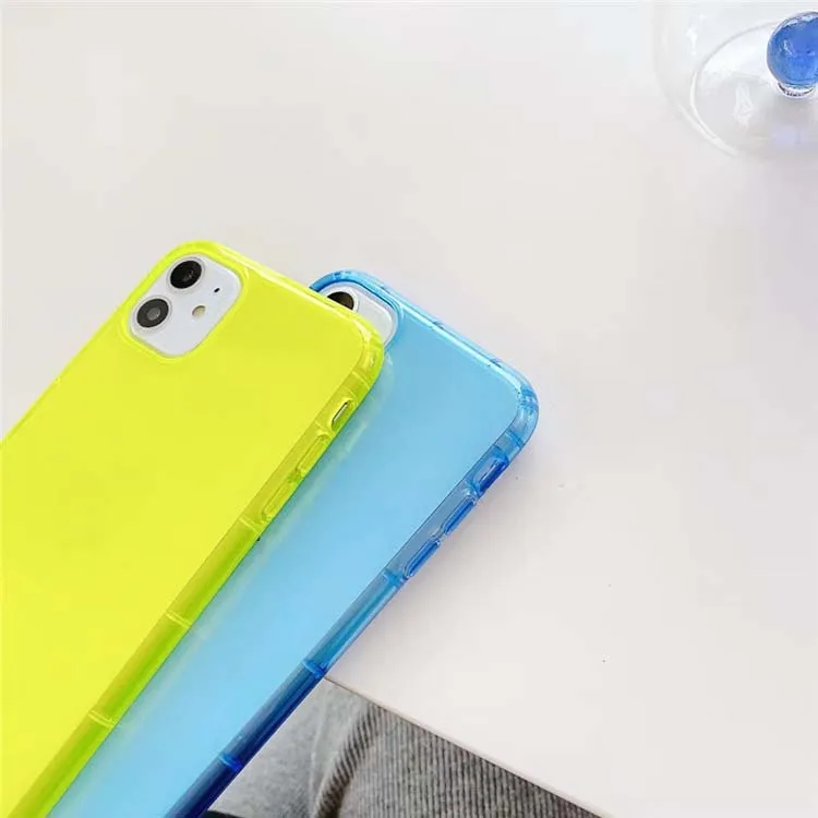 

fashion style fluorescent color crystal clear 1.5mm TPU transparent phone cover case for huawei nova 3i / P Smart Plus