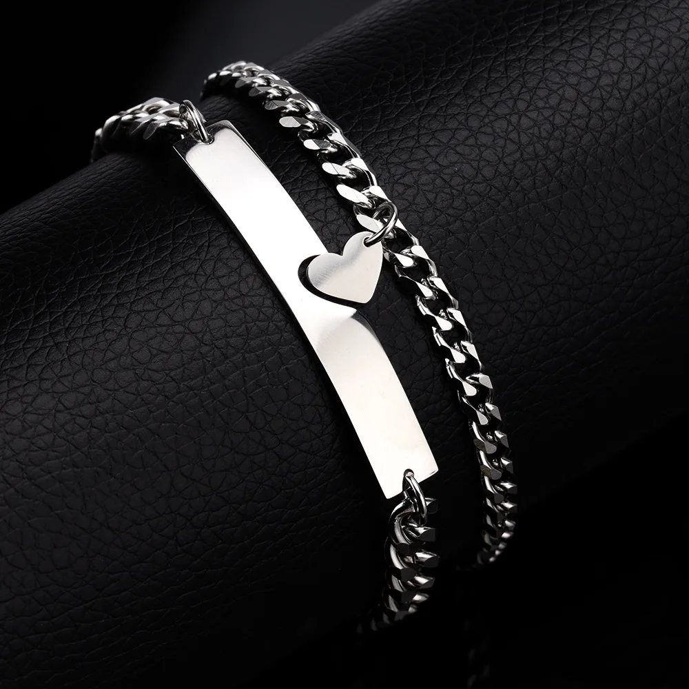 Stainless Steel Chain Heart Shape Bracelet For Lover Valentine's Day Gift Couple 2pcs/set SB010, As the pictures
Stainless Steel Chain Heart Shape Bracelet For Lover Valentine's Day Gift Couple 2pcs/set SB010, As the pictures