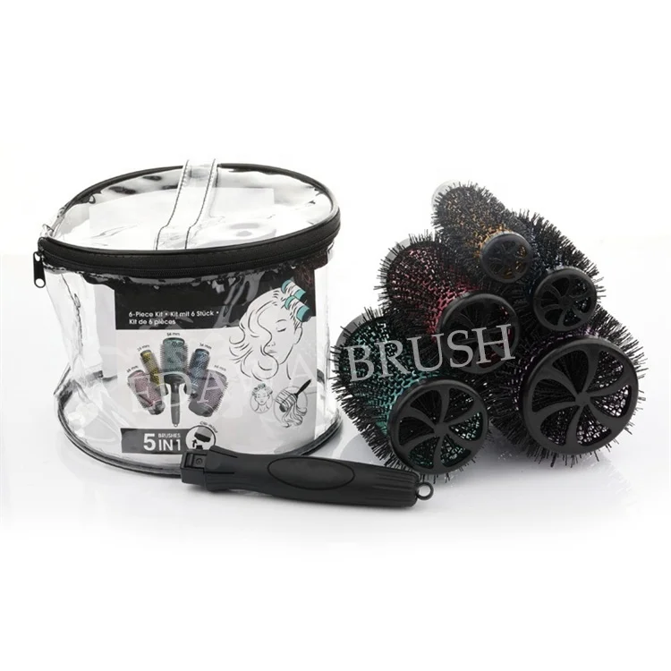 New popular one handle 5 multi barrels detachable hair roller brush, Yellow/blue/green/pink/purple
New popular one handle 5 multi barrels detachable hair roller brush, Yellow/blue/green/pink/purple