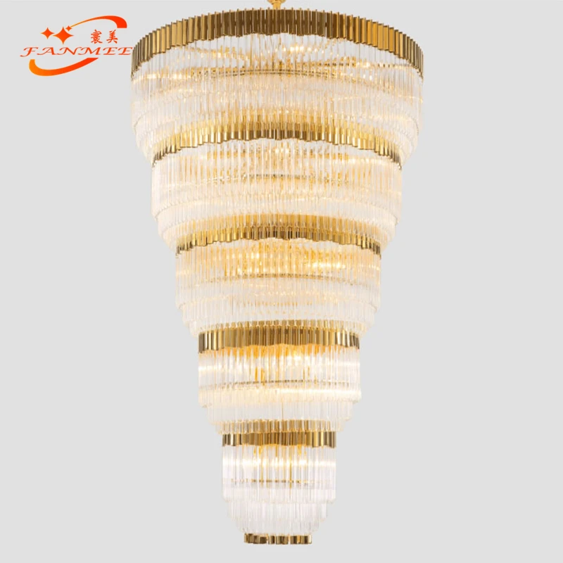 Large Big Modern Crystal Chandelier Lighting LED Stair Cristal Chandeliers Hanging Light Long Staircase Chandelier Crystal Lamp, Gold finsh
Large Big Modern Crystal Chandelier Lighting LED Stair Cristal Chandeliers Hanging Light Long Staircase Chandelier Crystal Lamp, Gold finsh
