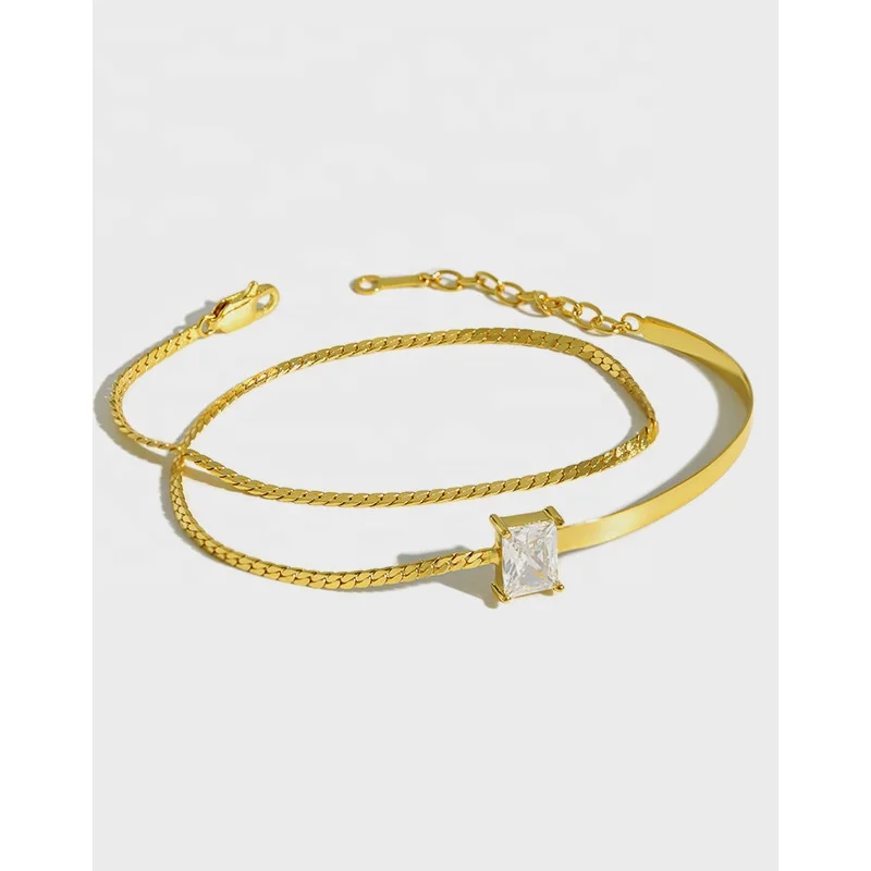 Ready to ship bracelet jewelry 925 sterling silver layered gold plated cubic zirconia chain bracelet, Silver gold
Ready to ship bracelet jewelry 925 sterling silver layered gold plated cubic zirconia chain bracelet, Silver gold