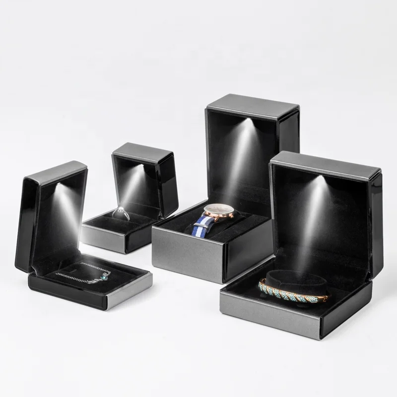 Wholesale Luxury Silver Grey Custom Ring Necklace Pendant Bracelet Earring Watch Led Light Leather Velvet Jewelry Box Packaging
Wholesale Luxury Silver Grey Custom Ring Necklace Pendant Bracelet Earring Watch Led Light Leather Velvet Jewelry Box Packaging