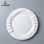 ChaoDa Creative Ceramic Plate With Handle Restaurant White Dinner Plates Pictures Of Ceramic Plates for Lunch
