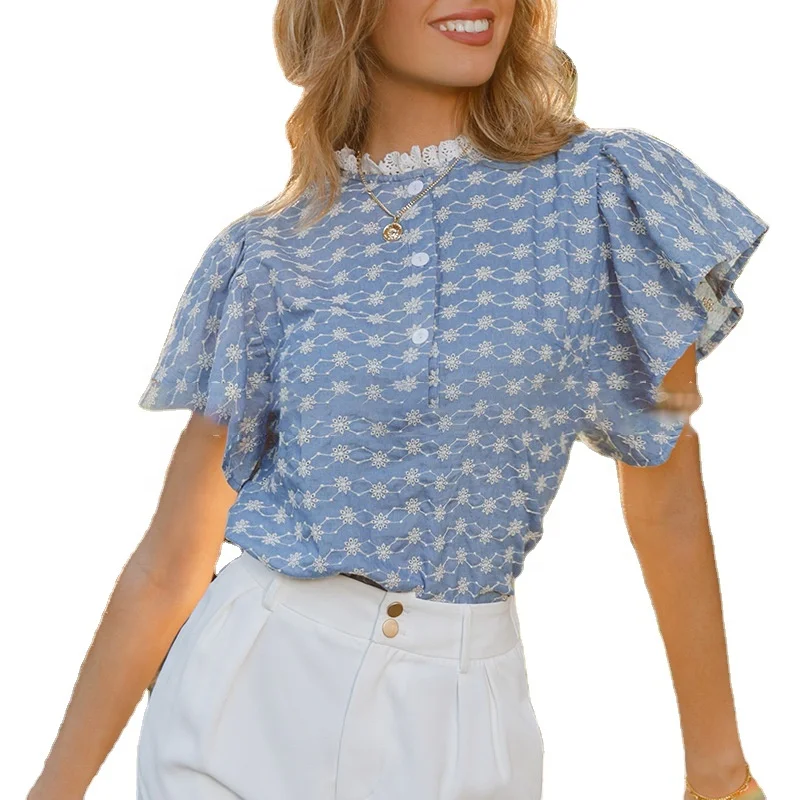 sweet casual lace ruffles women ladies' blouses & tops shirts fashionable summer 2021Spring Autumn Sequined
sweet casual lace ruffles women ladies' blouses & tops shirts fashionable summer 2021Spring Autumn Sequined