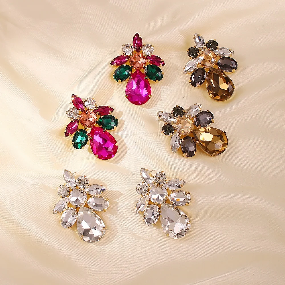 Kaimei new fashion jewelry cross-border color drop-shaped glass diamond fashion gemstone diamond colorful crystal stud earrings, Many colors fyi
Kaimei new fashion jewelry cross-border color drop-shaped glass diamond fashion gemstone diamond colorful crystal stud earrings, Many colors fyi