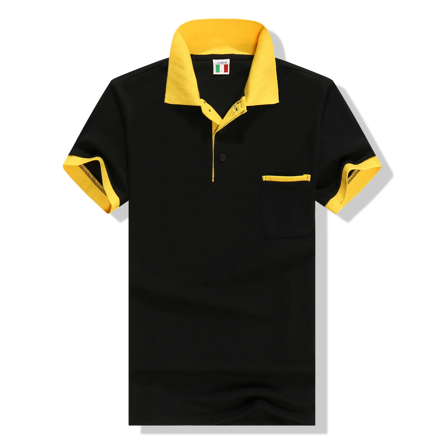 Wholesale men's and women's work polo shirts catering cotton pockets color matching collar polo shirts
Wholesale men's and women's work polo shirts catering cotton pockets color matching collar polo shirts