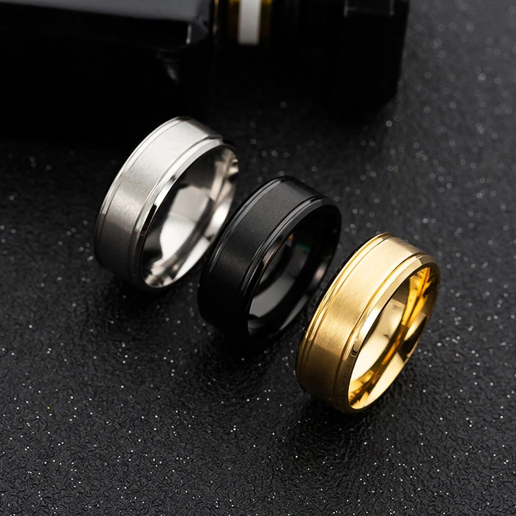 Wholesale custom 8mm glossy brushed matte ring fashion simple stainless steel ring for men and women
Wholesale custom 8mm glossy brushed matte ring fashion simple stainless steel ring for men and women
