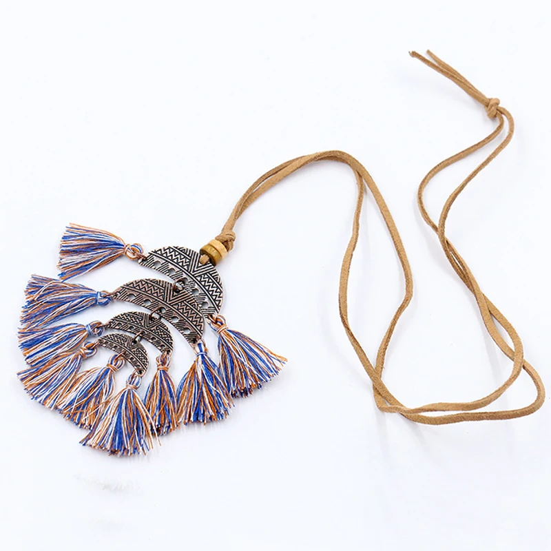 Long Flocking Cord Antique Plating Handmade Ethnic Tribal Tassel Dangling Necklace Bohemian, 7 colors
Long Flocking Cord Antique Plating Handmade Ethnic Tribal Tassel Dangling Necklace Bohemian, 7 colors