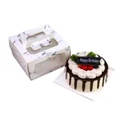 Attractive custom design printed paper cake box packaging with clear window