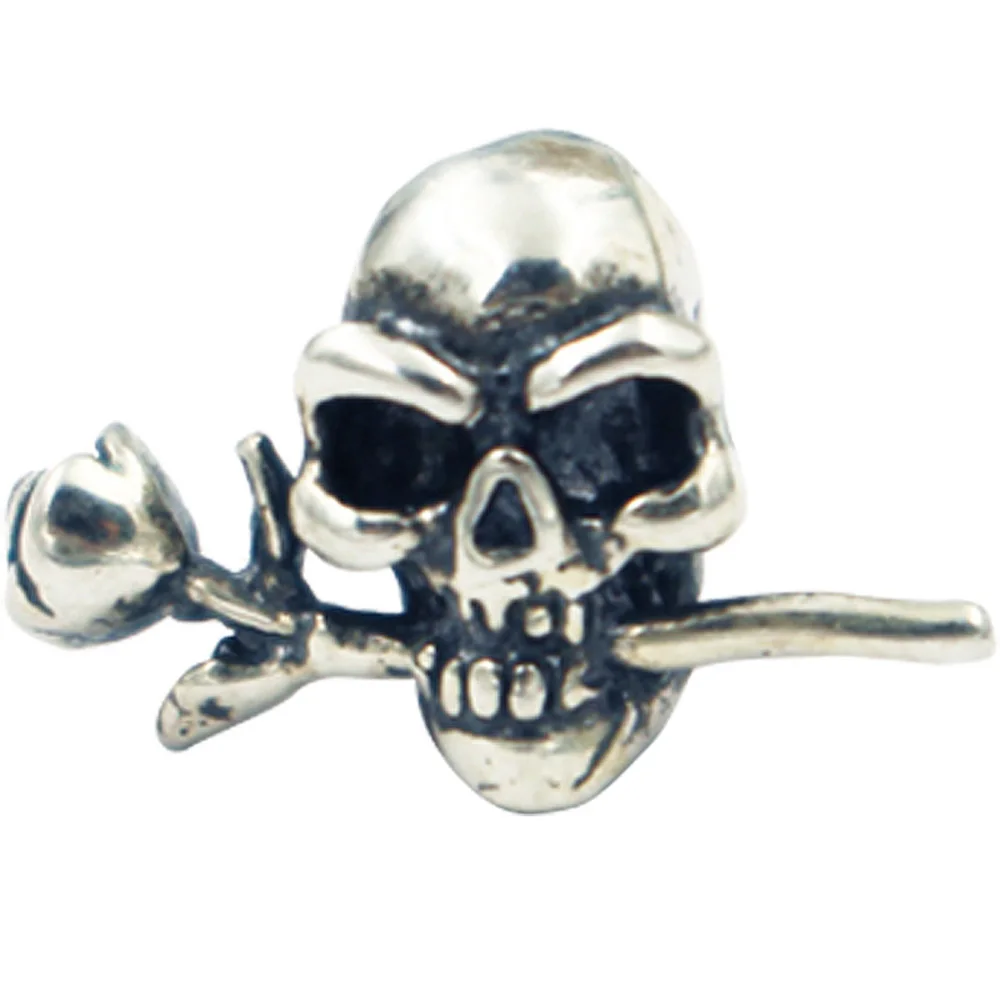 Fashion Hiphop Jewelry Gothic Studs Earring 925 Sterling Silver Skull Earrings With Rose in Mouth
Fashion Hiphop Jewelry Gothic Studs Earring 925 Sterling Silver Skull Earrings With Rose in Mouth
