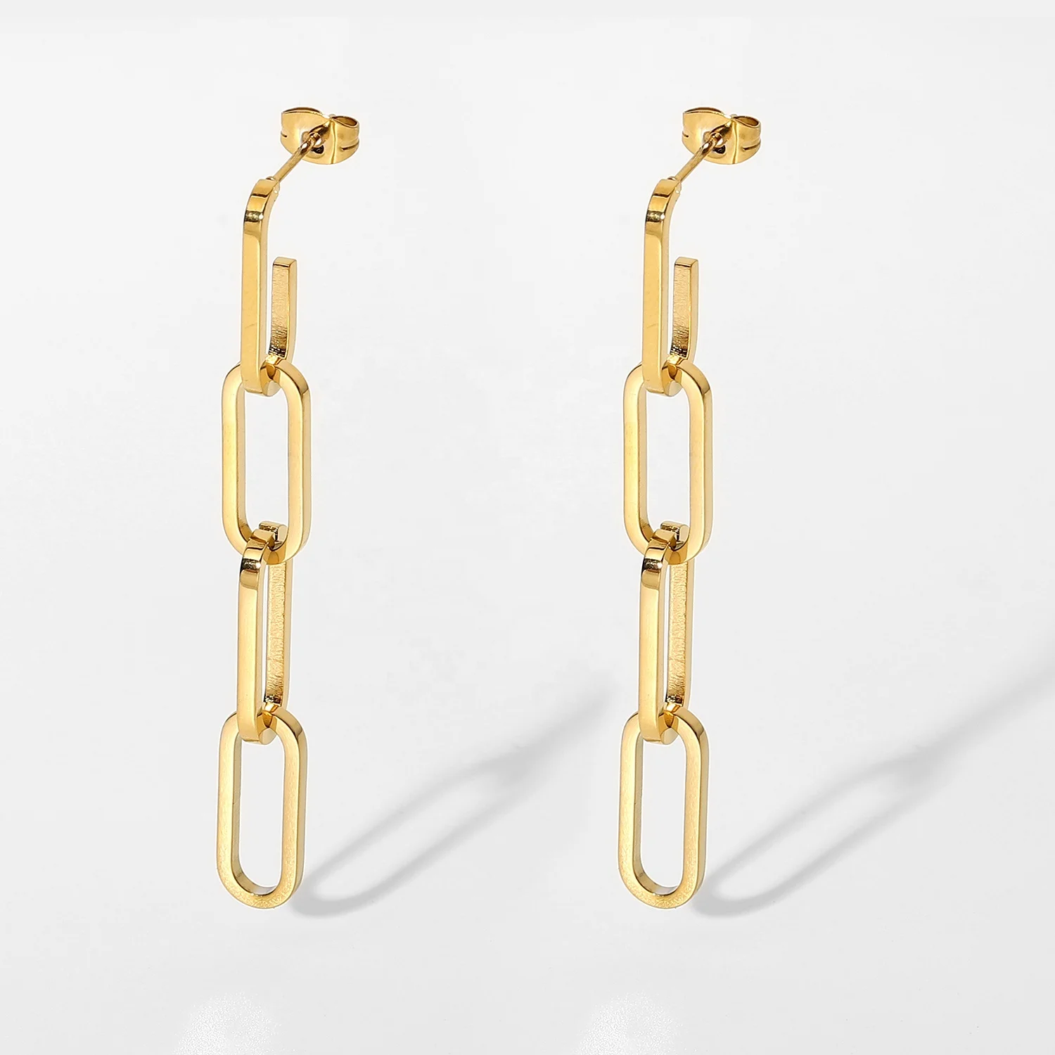 New Trend 18K Gold Plated Stainless Steel Drop Earring For Women Girls Long Chain Link Earrings Jewelry
New Trend 18K Gold Plated Stainless Steel Drop Earring For Women Girls Long Chain Link Earrings Jewelry