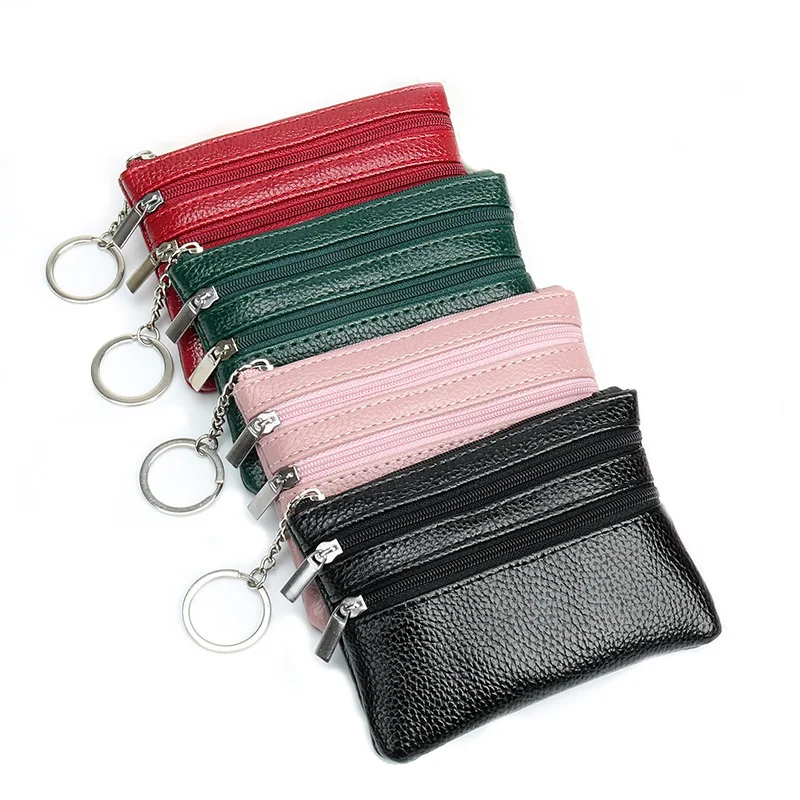 Wholesale ladies double zipper mini keychain coin purse credit card holder wallet women change purse money pouch, Customized
Wholesale ladies double zipper mini keychain coin purse credit card holder wallet women change purse money pouch, Customized