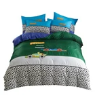 luxury kids bedding set cotton green embroidery Mediterranean