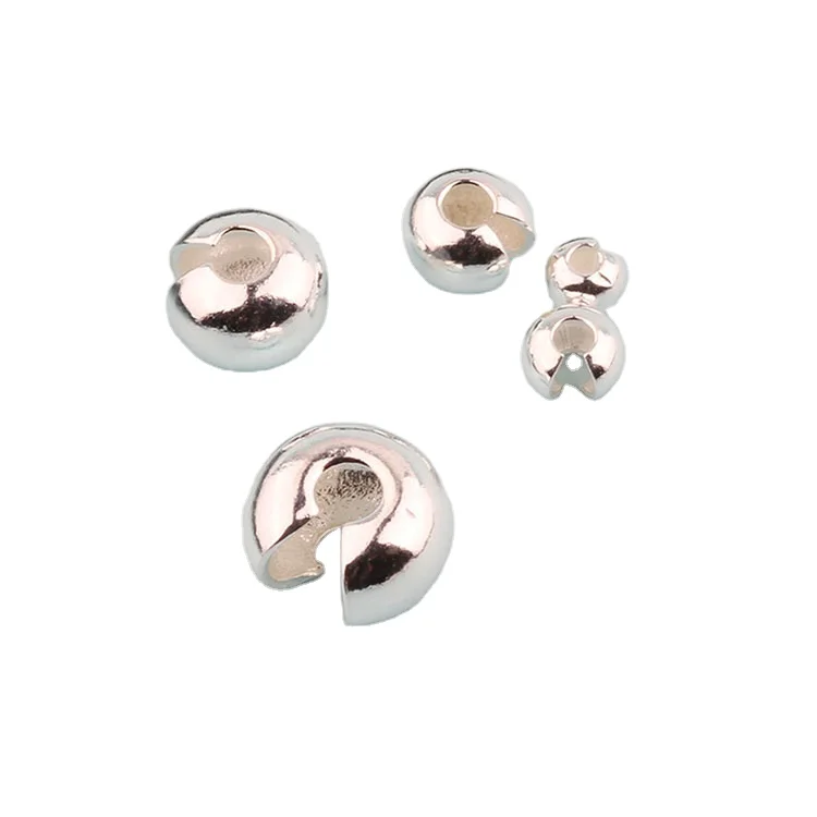 925 sterling silver accessory crimp bead cover for bracelet and necklace making, Silver/platinum/gold/rose gold
925 sterling silver accessory crimp bead cover for bracelet and necklace making, Silver/platinum/gold/rose gold