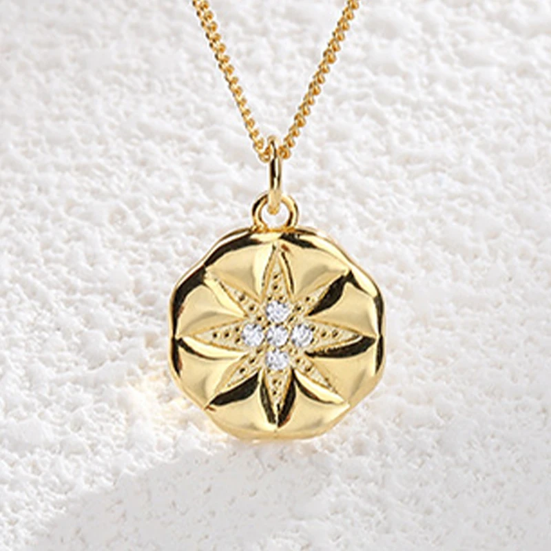 Suowei Oem Round Petal Pendant Kolye 925 Sterling Silver Necklace Women 18k Gold Plated Jewelry Fashion Diamond Necklaces
Suowei Oem Round Petal Pendant Kolye 925 Sterling Silver Necklace Women 18k Gold Plated Jewelry Fashion Diamond Necklaces