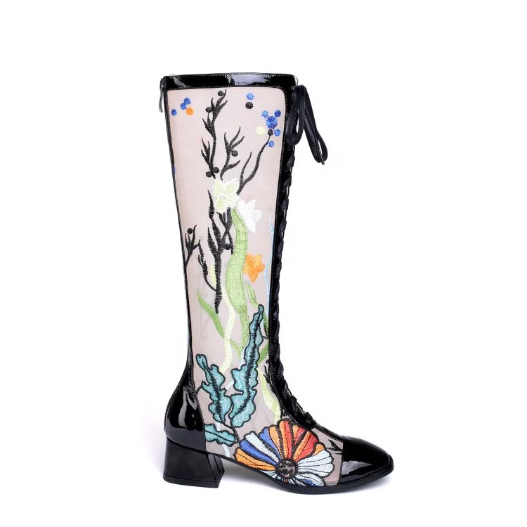 2020 Fashion Female Shoes Mesh Color Match Flower Embroidery High Heels Shoes Pumps Spring Round Toe Chunky Heels Mid Calf Boots, Black pink
2020 Fashion Female Shoes Mesh Color Match Flower Embroidery High Heels Shoes Pumps Spring Round Toe Chunky Heels Mid Calf Boots, Black pink