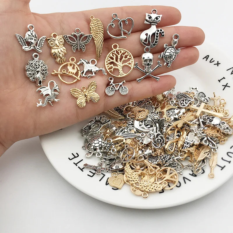 100Pcs Mixed Vintage Charms Beads pendant for DIY Bracelet Pendant Necklace Accessories For Jewelry Making Findings
100Pcs Mixed Vintage Charms Beads pendant for DIY Bracelet Pendant Necklace Accessories For Jewelry Making Findings